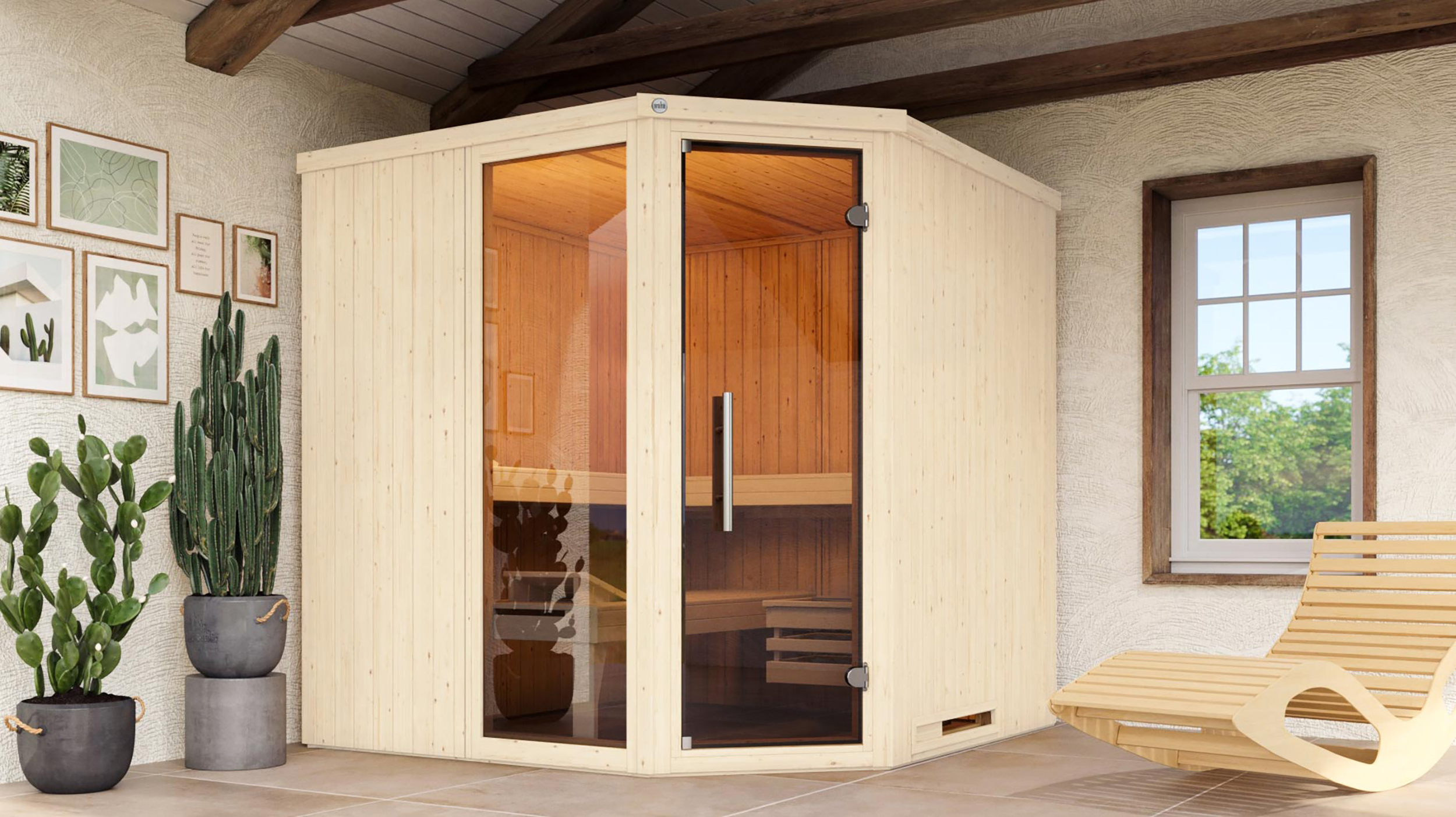Weka Sauna  Varberg 3 GTF Trend weiß