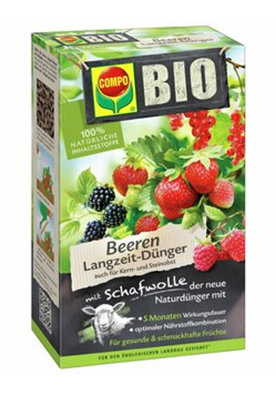 COMPO Bio Beeren Langzeit Dünger mit Schafwolle 750g
