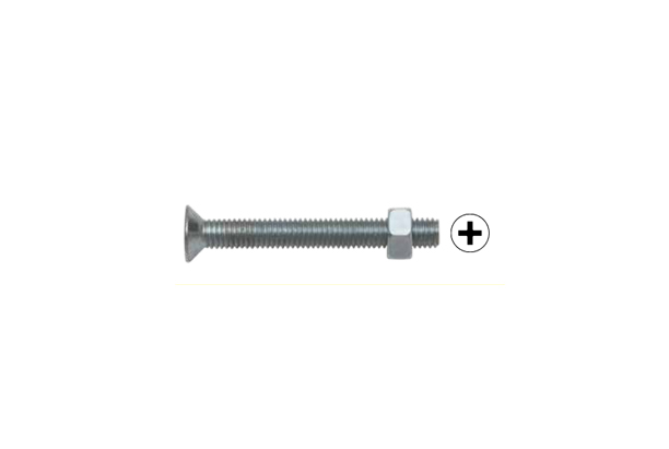 SWG Gewindeschraube verzinkt Senkkopf DIN965 mit Mutter 4x10mm 10 Stk