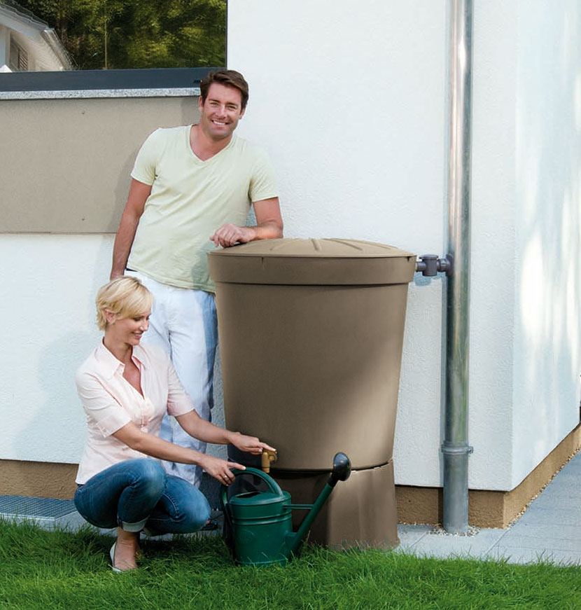 Garantia Sockel Unterstand zu Regentonne Siena 300 Liter taupe