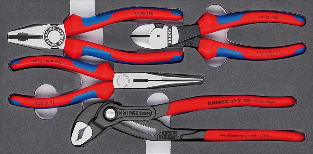 Zangen-Set Basic 4tlg.Schaumeinlage Knipex