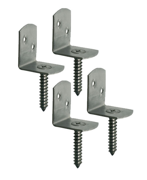 GAH Alberts L-Winkel / Flechtzaunhalter mit Schraube 4er Set Edelstahl