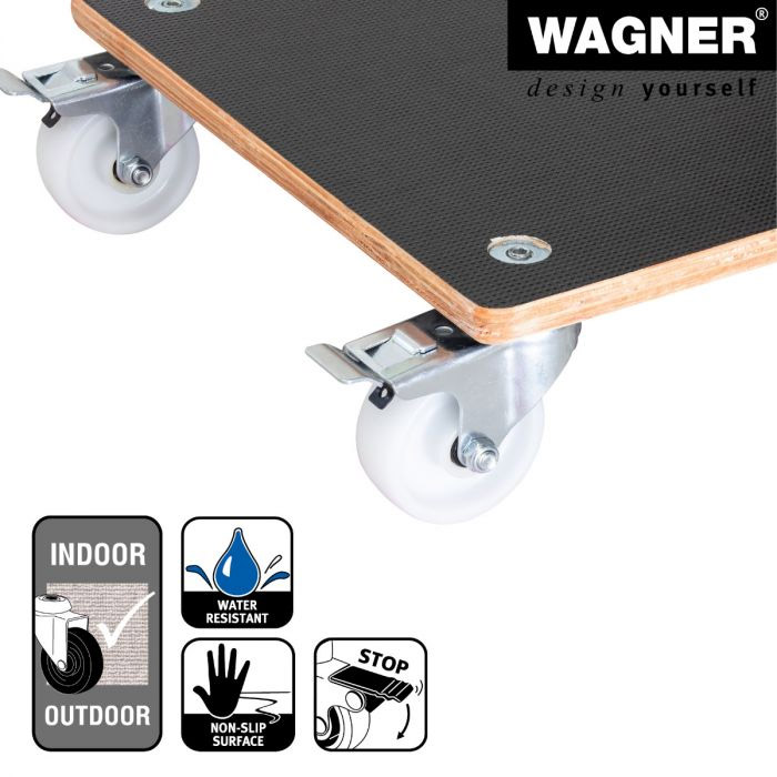 Multiroller Pflanzenroller Holz braun 380x380 mm für 300 kg
