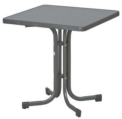 SIEGER Gartentisch / Klapptisch 70x70cm Stahl grau/Mecalit anthrazit