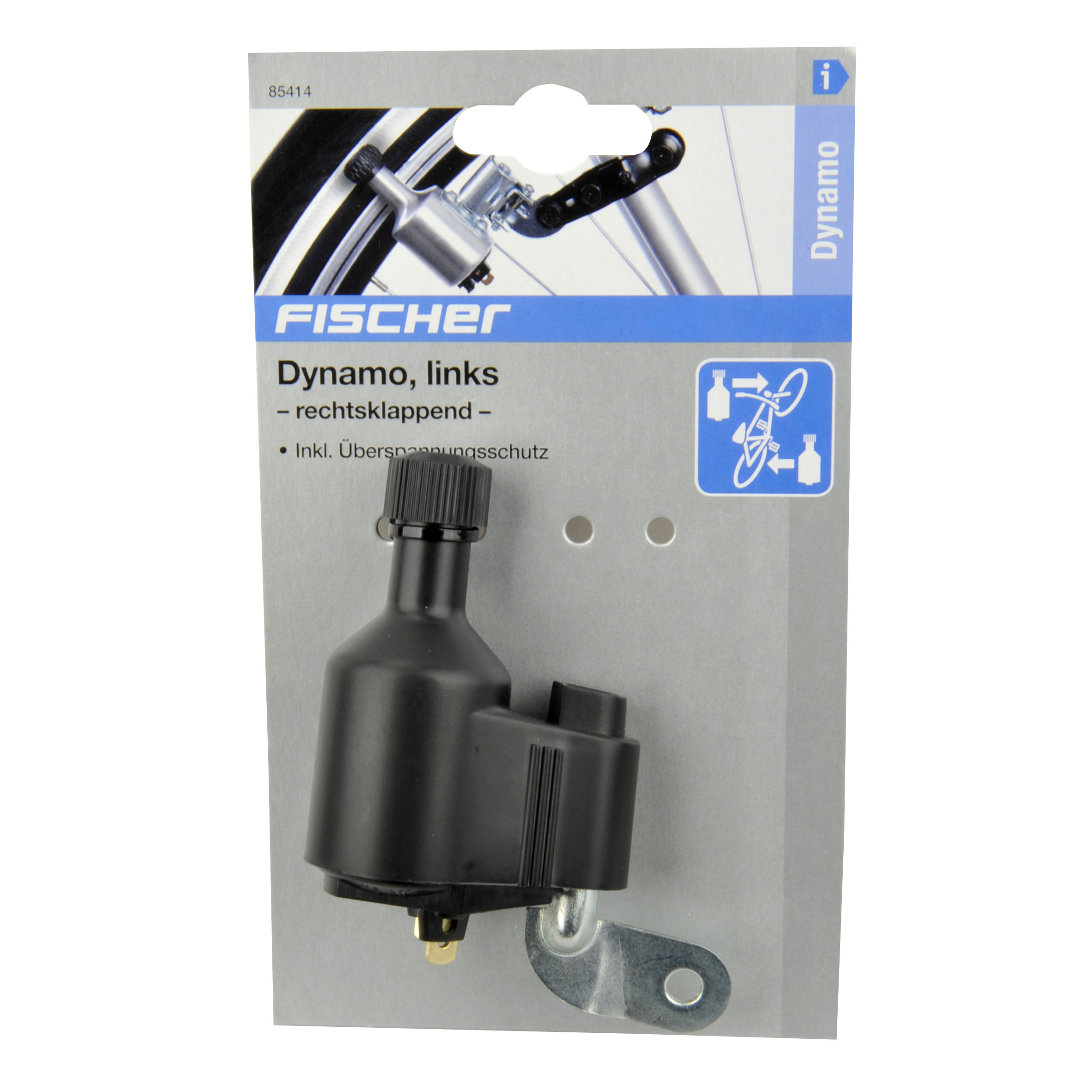Fischer Fahrradbeleuchtung / Dynamo links 6 Volt / 3 Watt