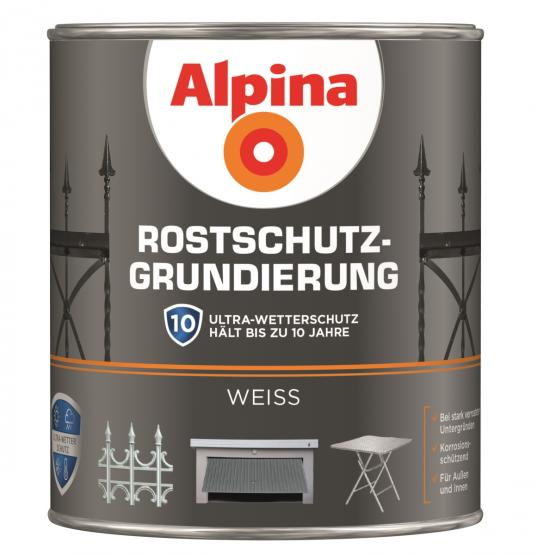 Alpina Rostschutz Grundierung für Innen + Außen weiss 750ml