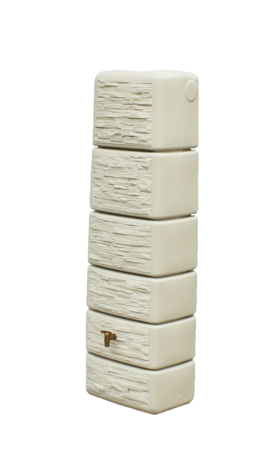 4Rain Regentonne Wand-Tank SLIM Stone Dekor 500L sandbeige