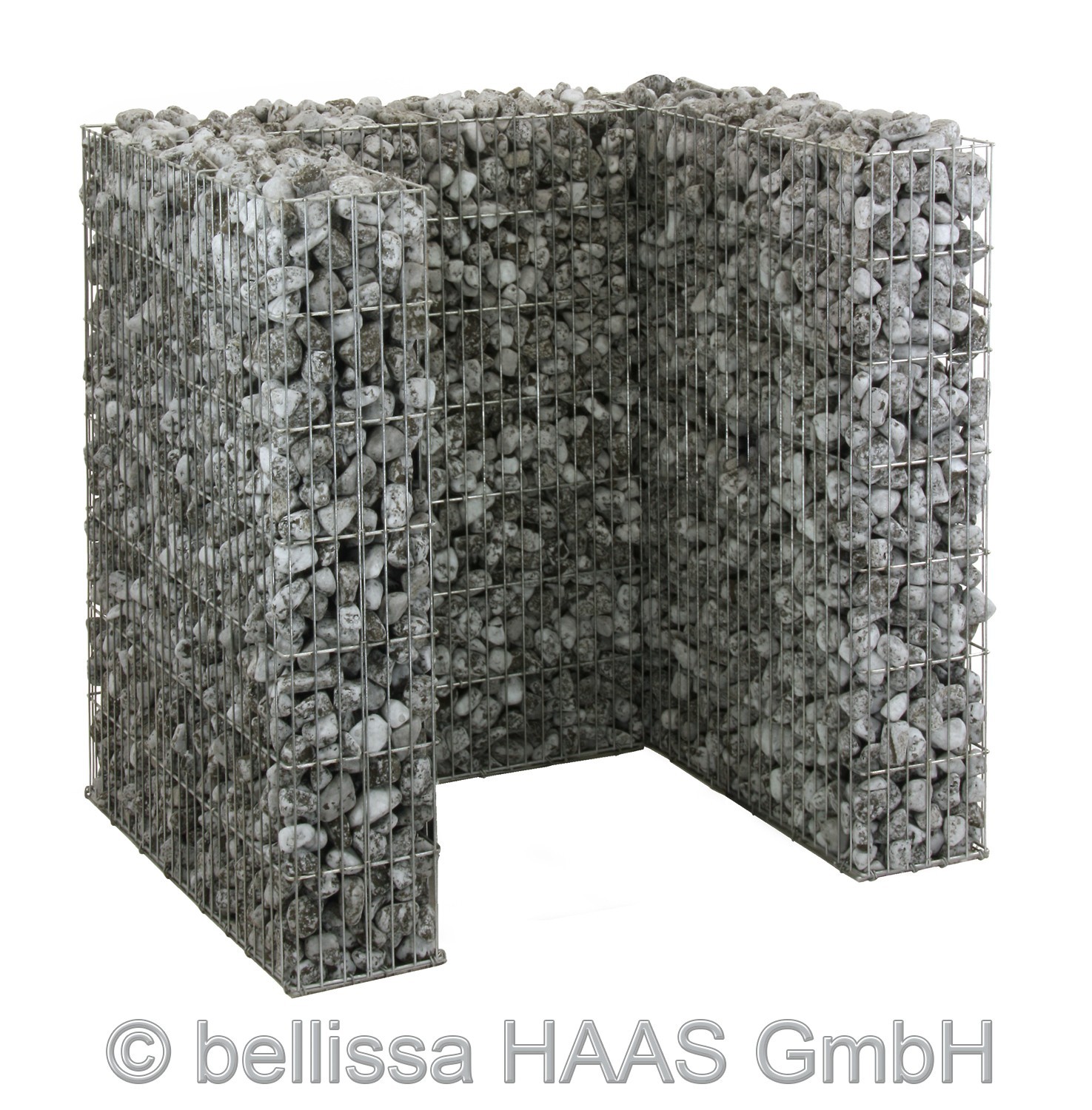Mülltonnen Gabione Set für 1 Tonne bellissa 112x101,5x120cm
