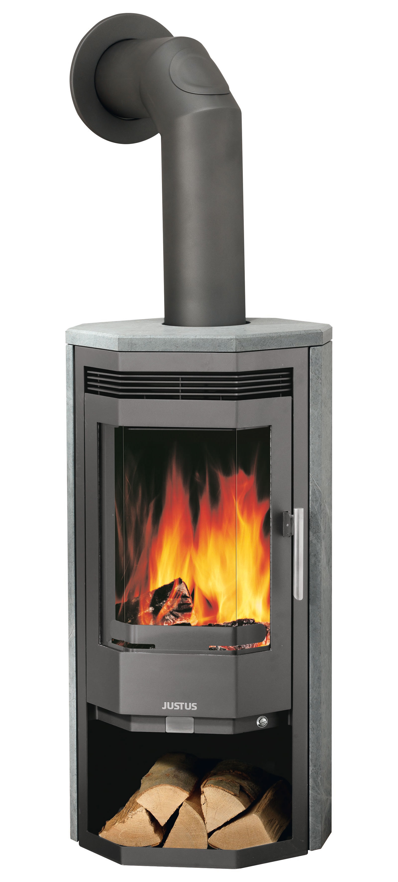 Kaminofen Justus Usedom 5 Speckstein grau raumluftunabhängig 5 kW