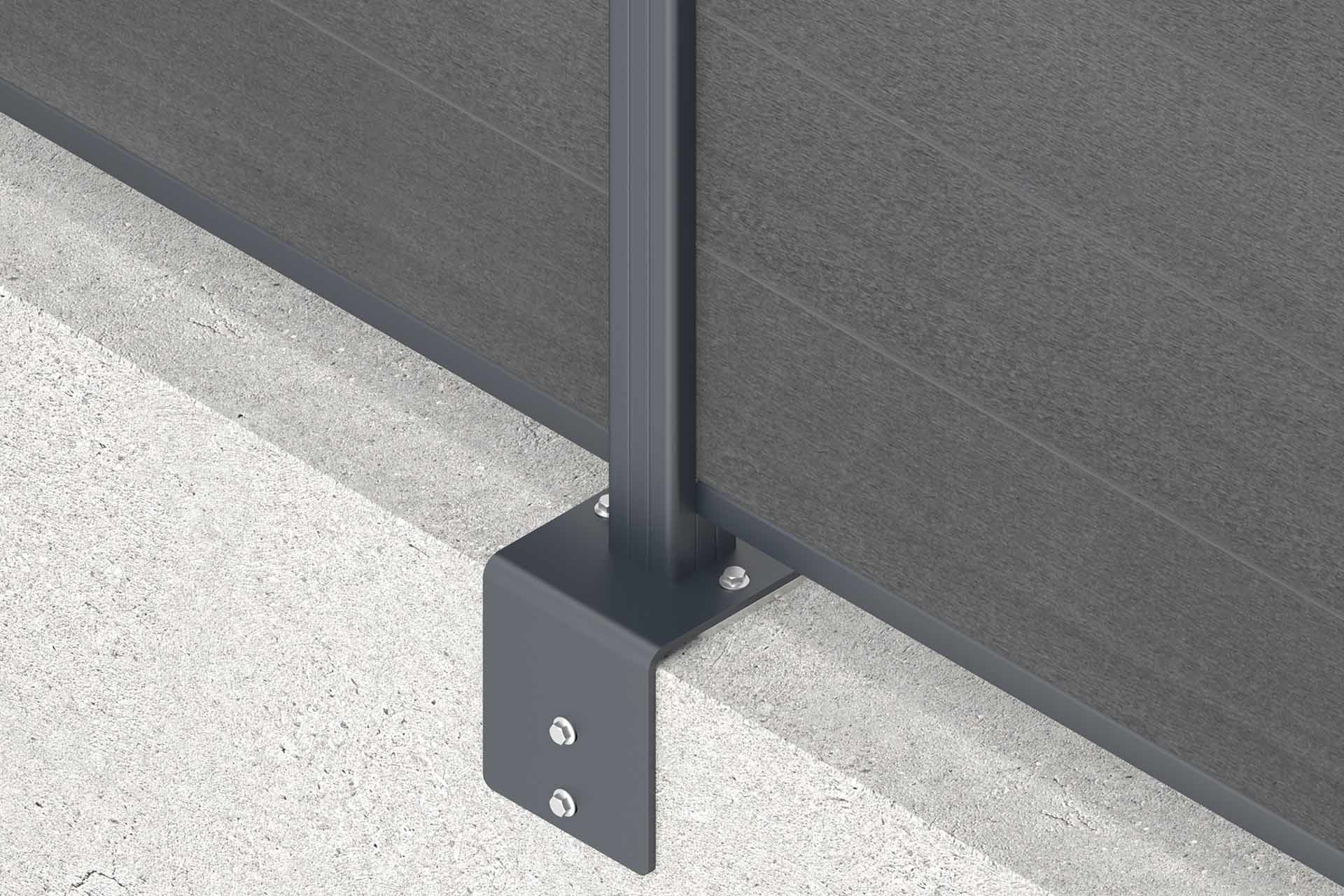 EASY-FENCE Pfostenträger mit Maueradapter Anthrazit