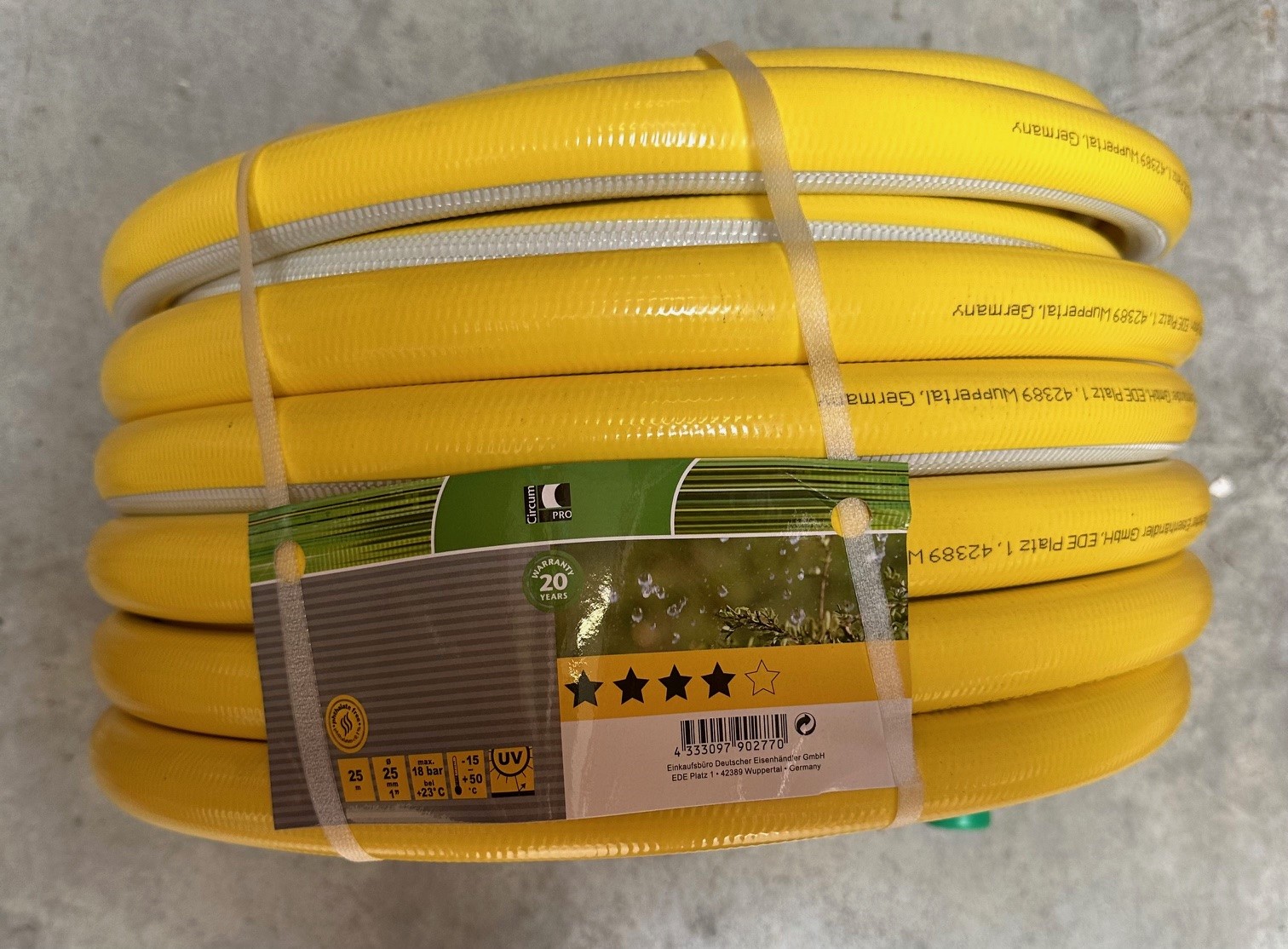 Gartenschlauch Trikotgewebe 1 Zoll 25 mtr. 1"
