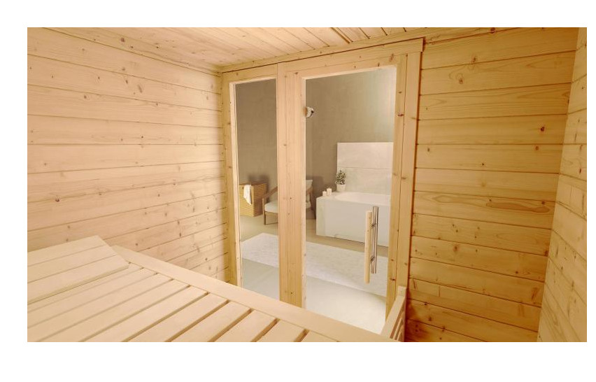 Weka Premium Massivholzsauna Bergen 7,5 kW BioS Gr. 1.8 Weka Premium Massivholzsauna Bergen 7,5 kW BioS Gr. 1.8