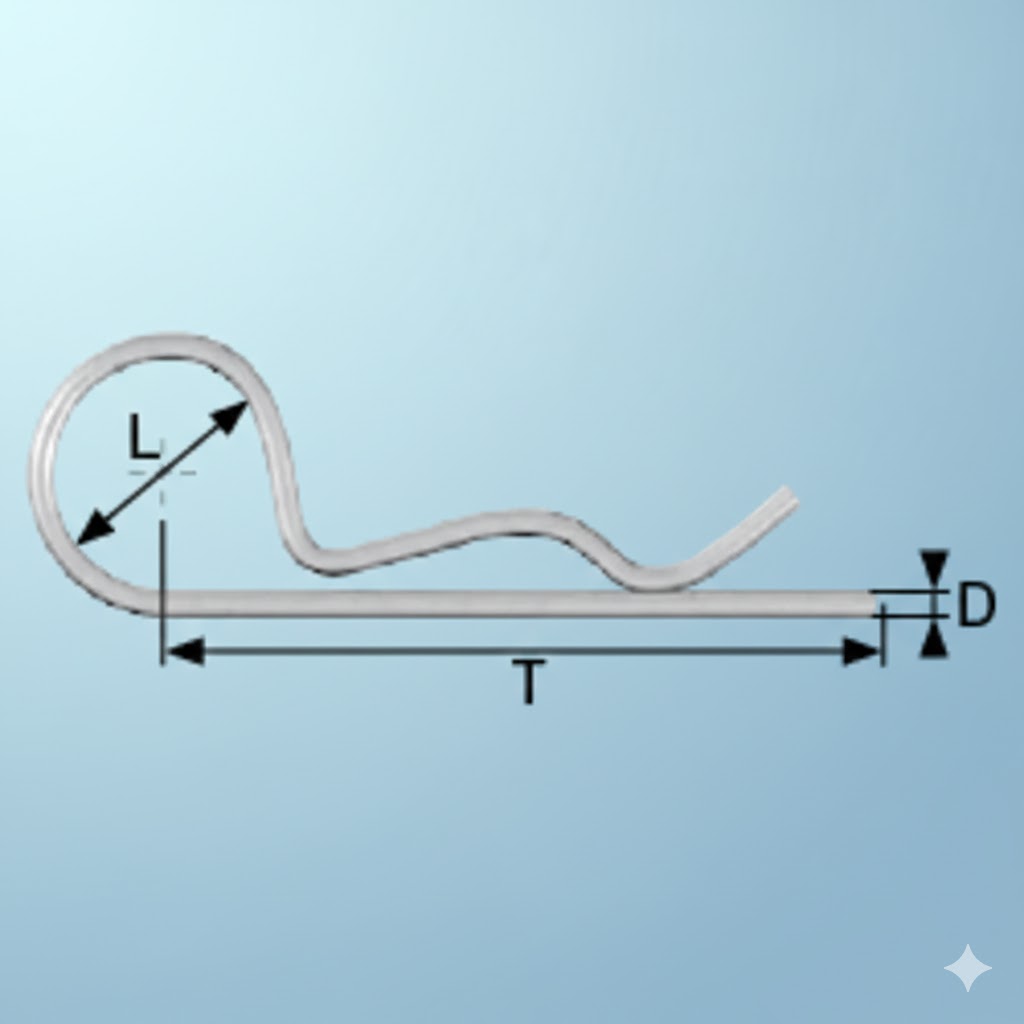 Dörner + Helmer Federstecker 4 x 60 mm – Verzinkt, Einfache Windung