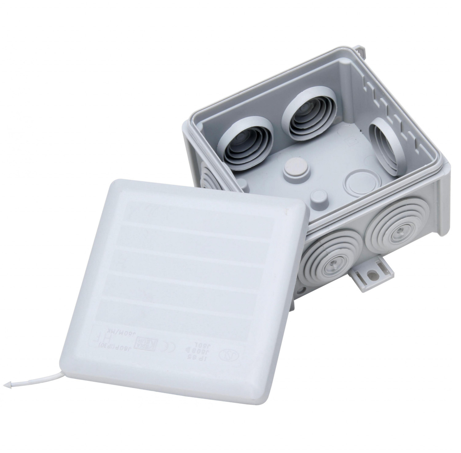 Kopp® Feuchtraum Abzweigdose Aufputz 83x83x50mm IP65 grau