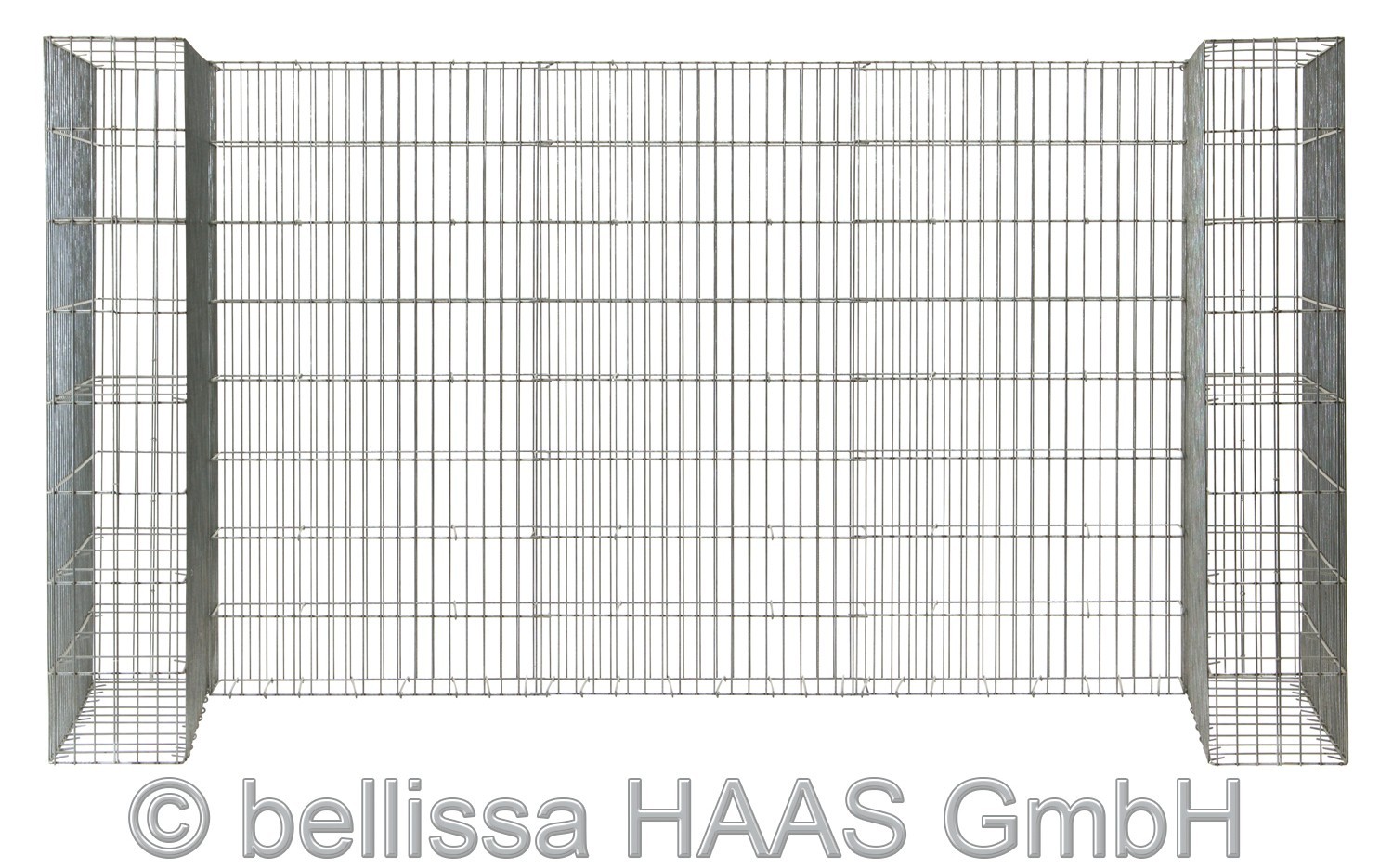 Mülltonnen Gabione Set für 3 Tonnen bellissa 242x101,5x120cm