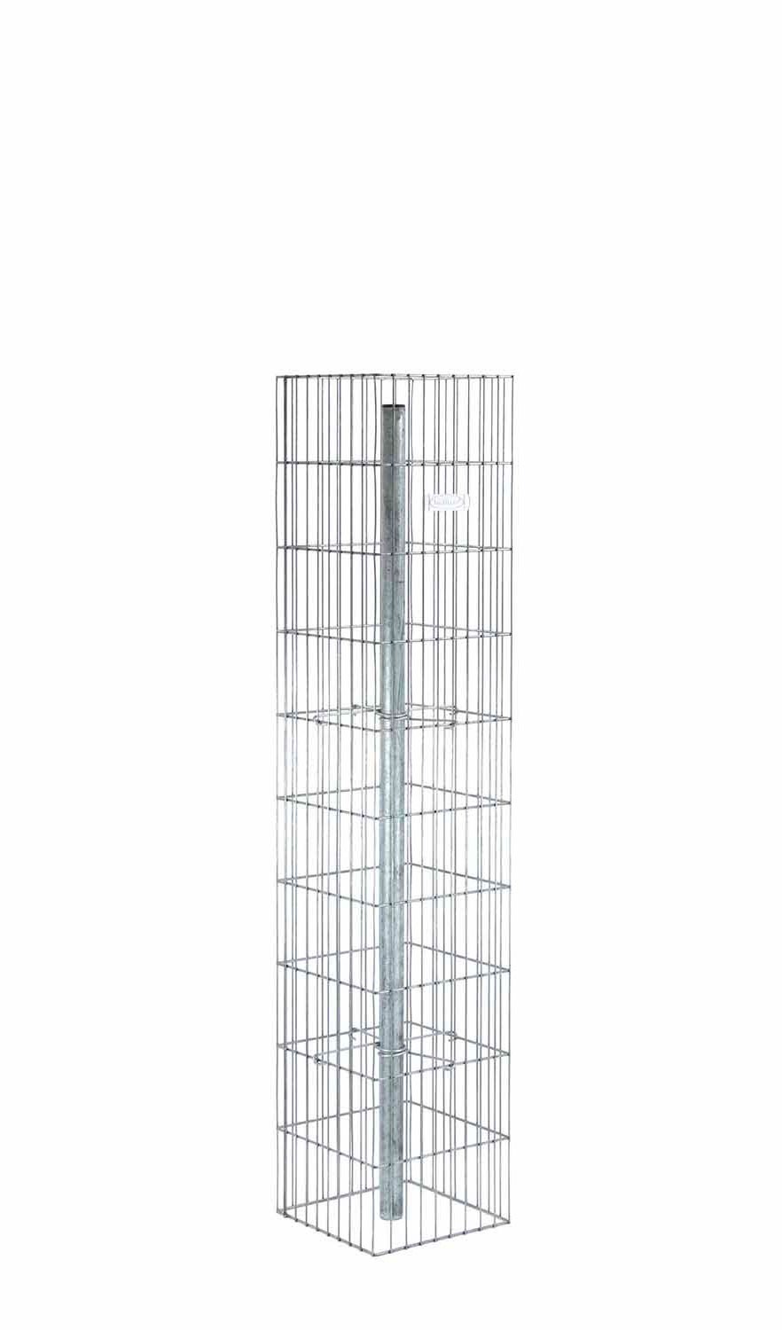 Steinsäule Gabione pronto eckig mit Pfosten bellissa 30x30x150cm