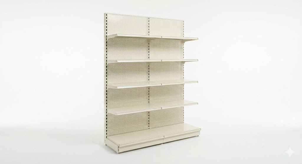 Tegometall Wandregal, Anbauregal, Gondelregal Juraweiß