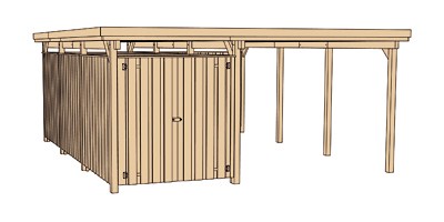 weka Carport 607 Gr.3, inkl. XXL Geräteraum