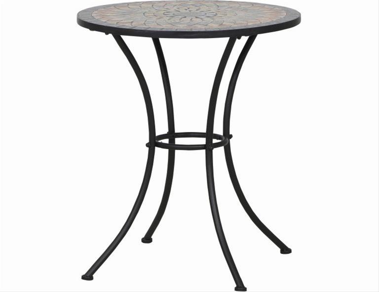 Gartentisch / Balkontisch Siena Garden Prato Ø 60cm Stahl/Mosaik/schw.