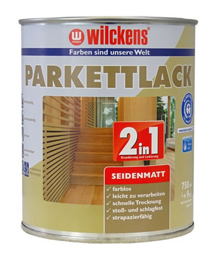 Wilckens® Parkettlack 2in1 Farblos seidenmatt 750ml