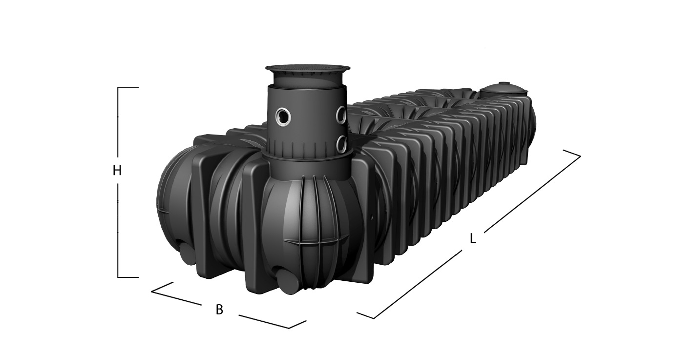 Graf Retentionszisterne Platin XL 15.000 l Flachtank (ohne Abdeckung)
