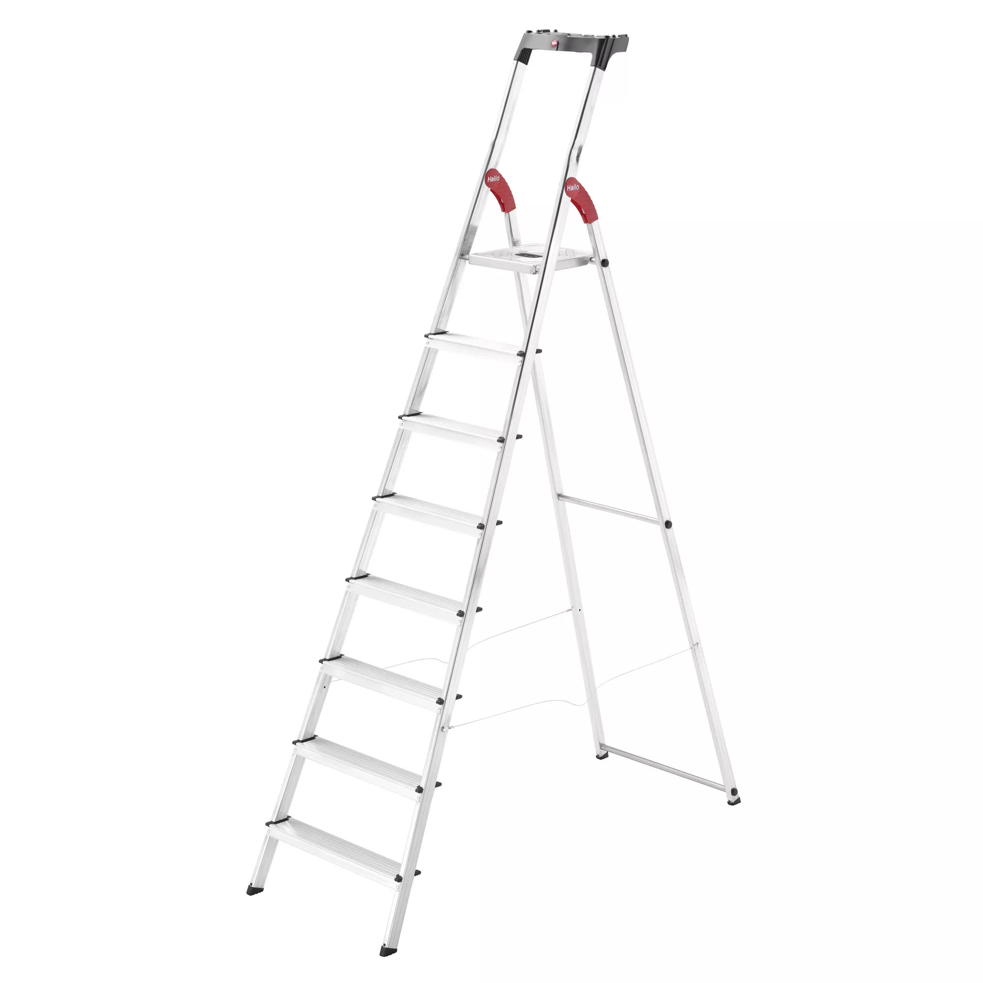Hailo Stehleiter L60 StandardLine 8 Stufen silber 253 cm