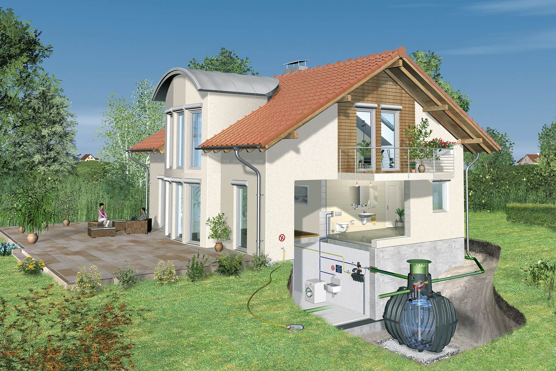 Graf Erdtank Carat XL 13.000 l Paket Haus Eco-Plus begehbar