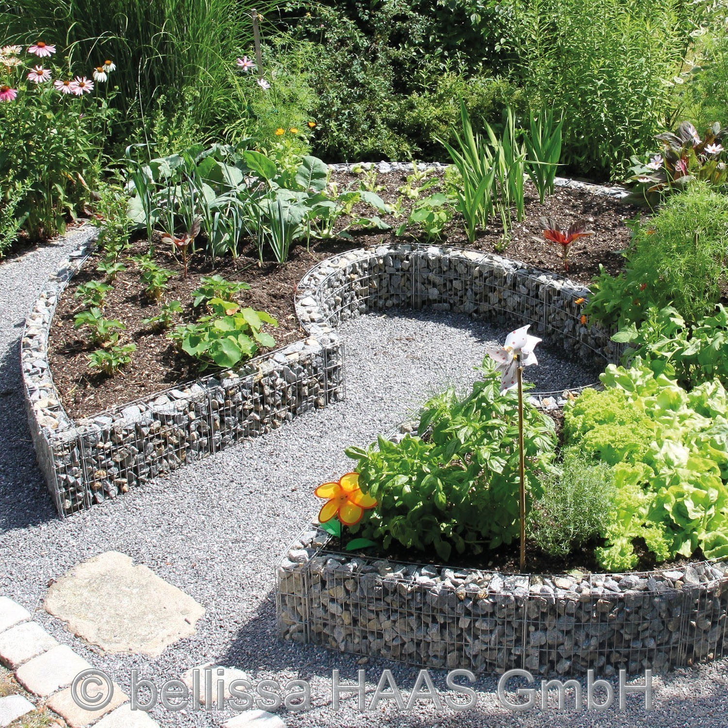 Gartenmauer / Mauer Gitter Set Steinkorb bellissa 232x10x40cm