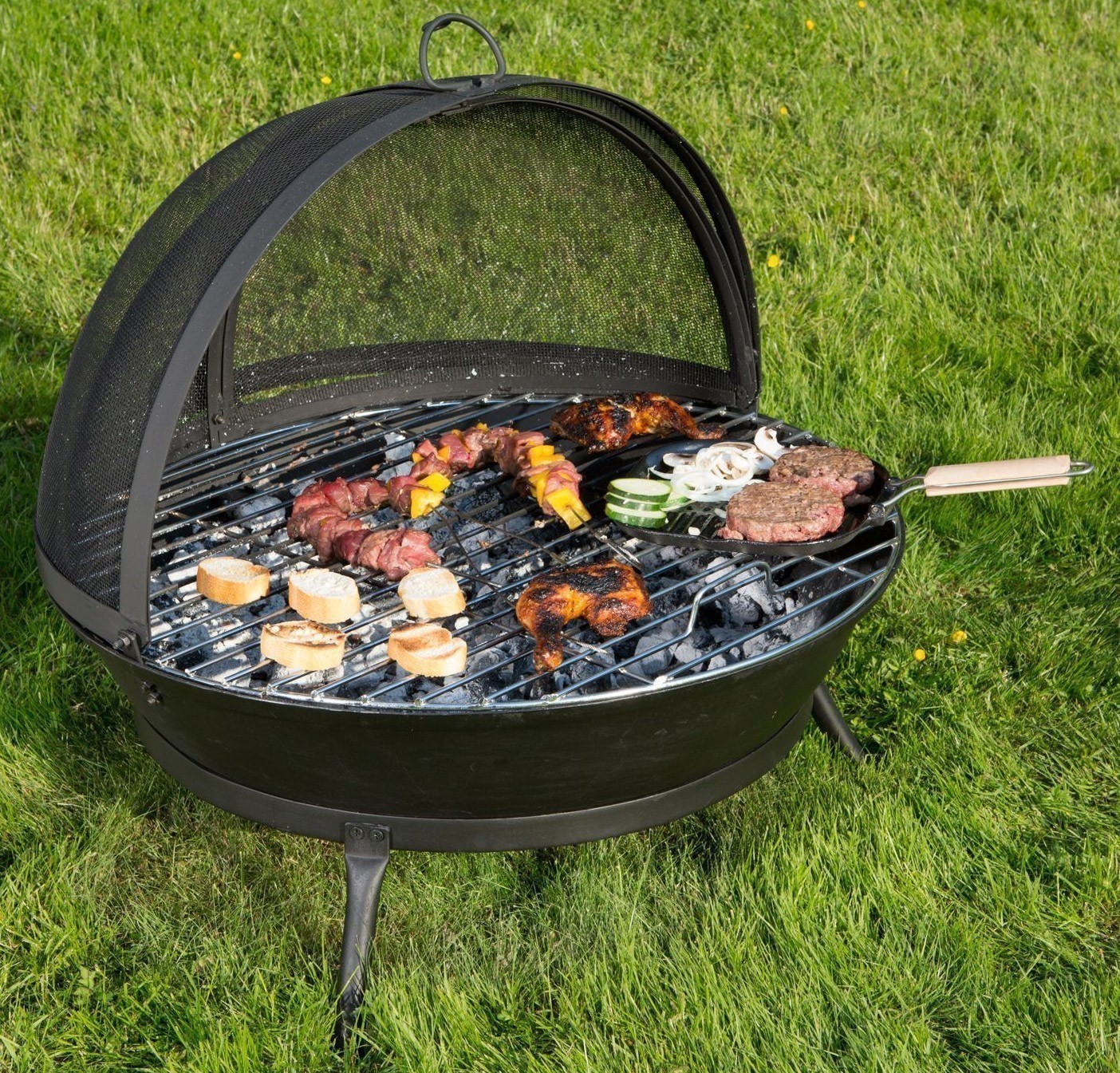 Globe-fire Feuerschale / Rundgrill Fuoco Ø 75 cm Guss schwarz