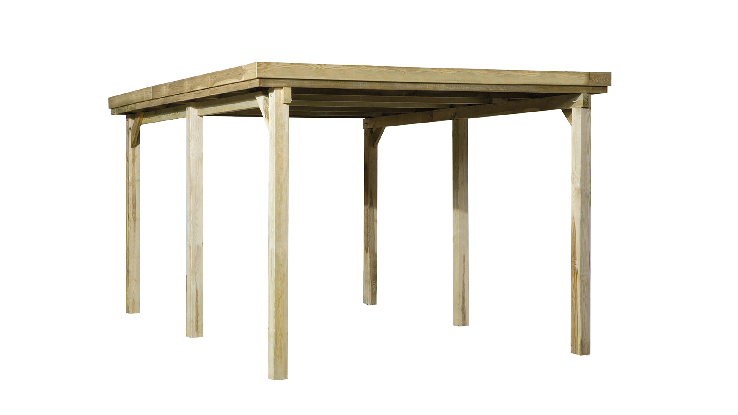 weka Flachdach-Einzelcarport 617 Gr.1 mit PVC-Dach