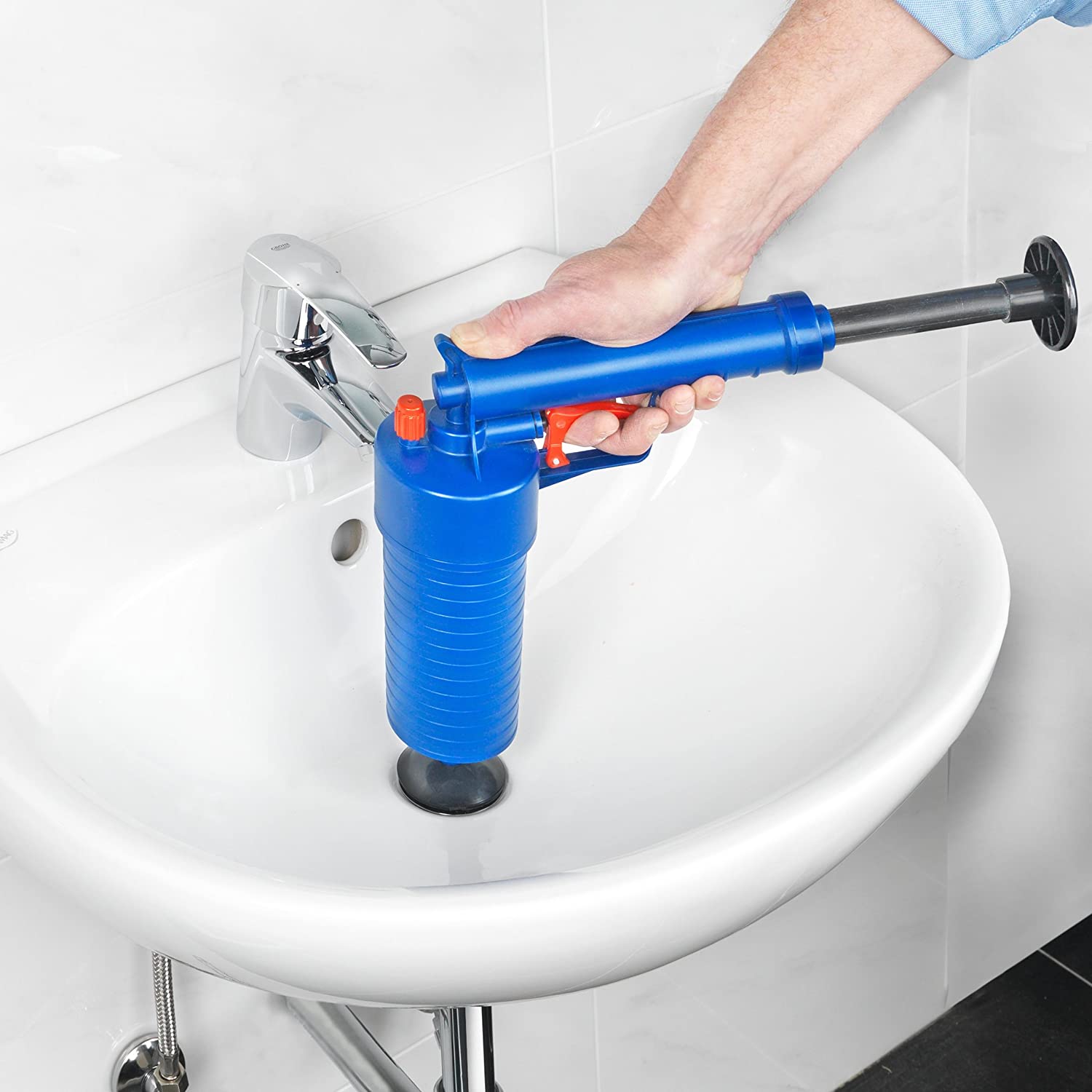 Rohrreiniger Abflußreiniger Rohreinigung Abflußpumpe Pressluft Con:P