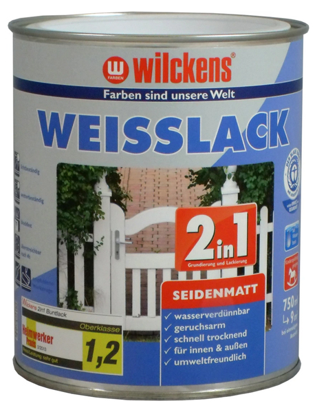 Wilckens® Weisslack 2in1 seidenmatt 750ml