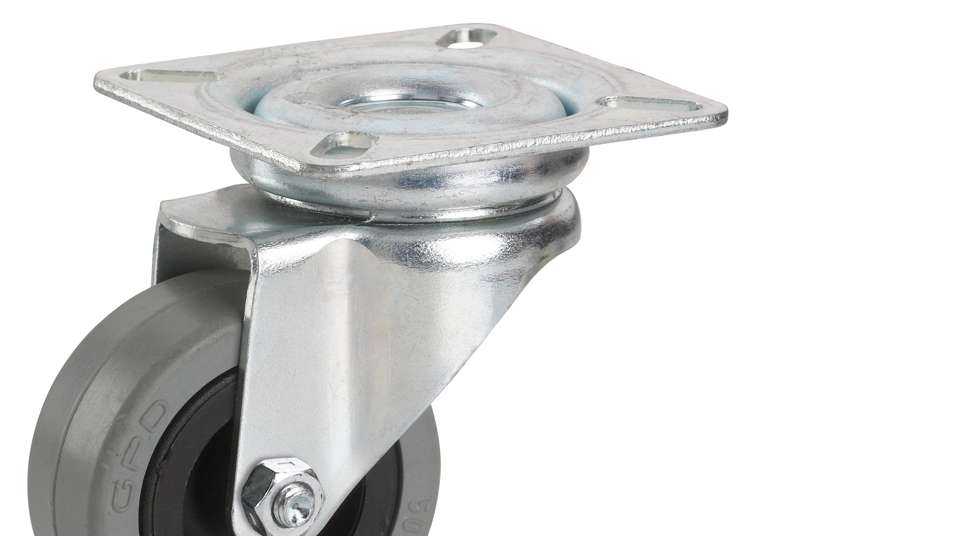 Lenkrolle 50x19 mm Platte 60x60 mm Gummirad