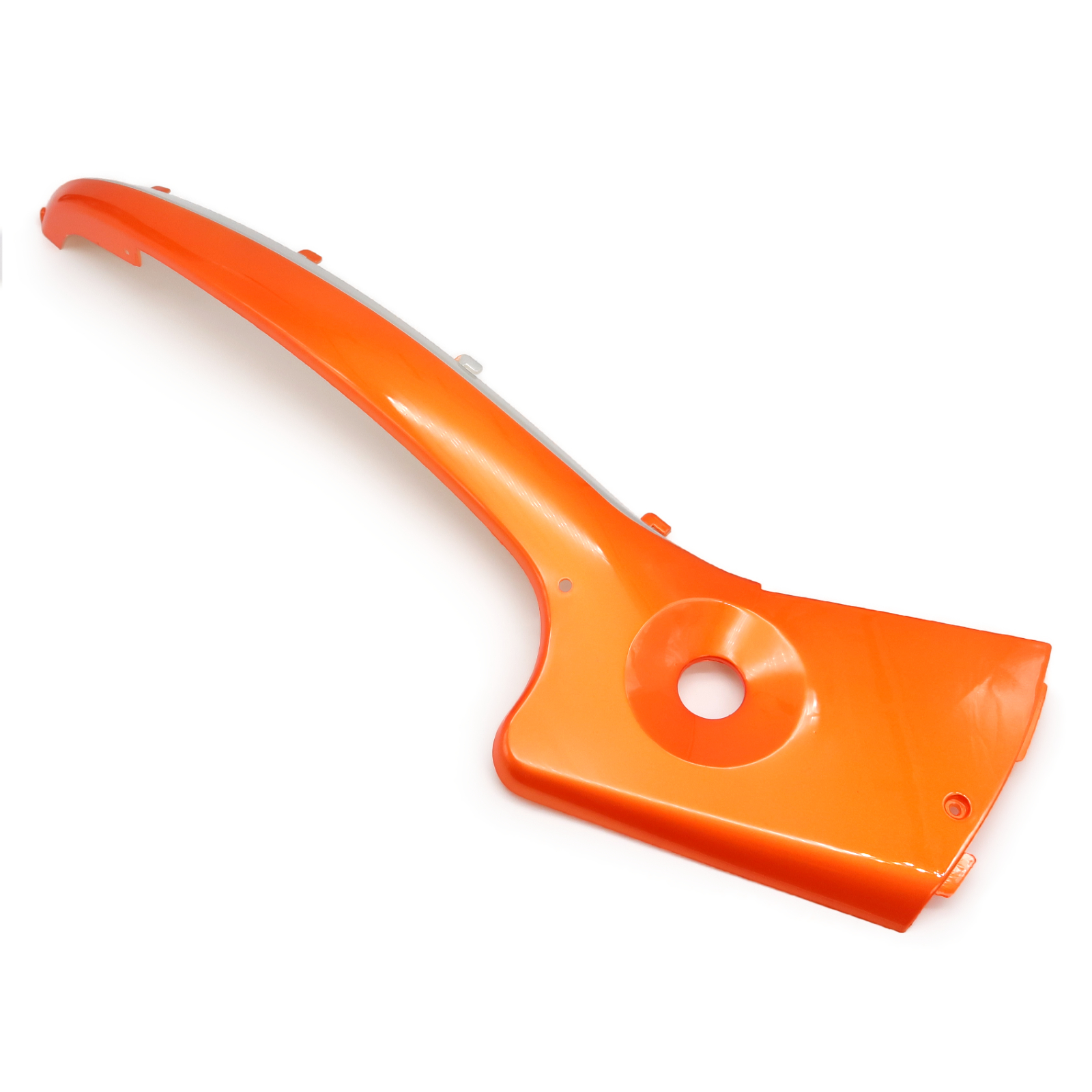 Rolektro Verkleidung : Hinten unterteil rechts, silber/orange für City