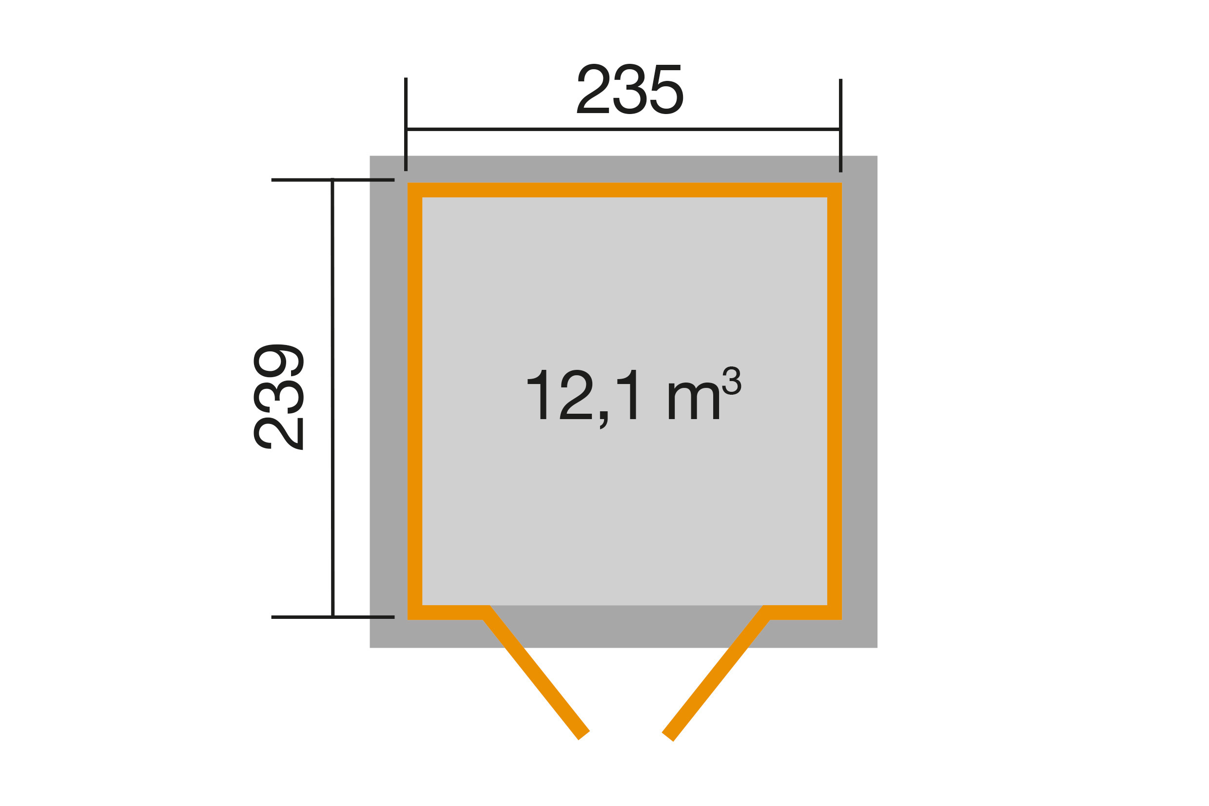 weka Gartenhaus 264 Gr. 2, 21 mm, anthr., DT/OL