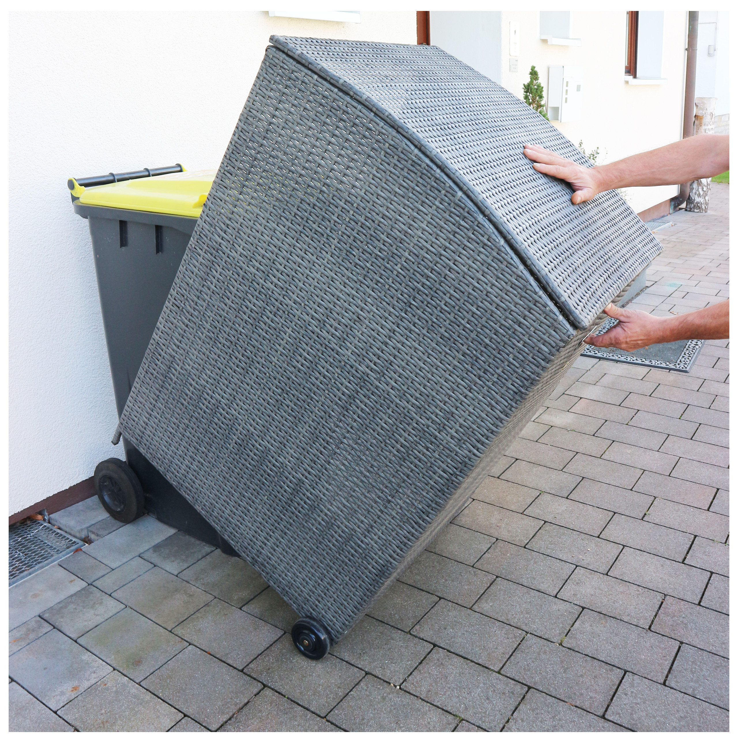 HABAU Mülltonnenbox aus Polyethylen für 120 und 240 Liter 78x70x115cm