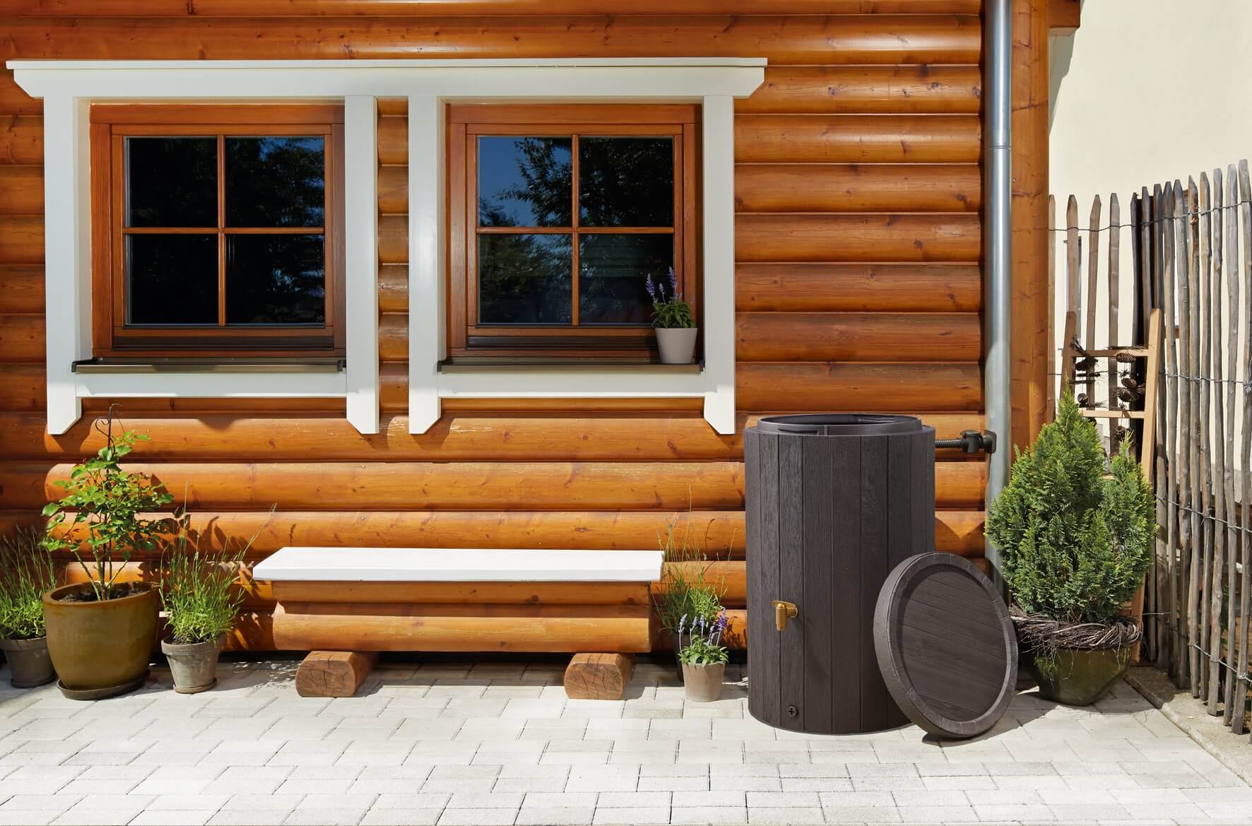 4rain MADERA Regenspeicher 400 L – Rustikales Design