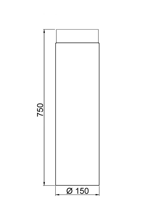 Ofenrohr / Rauchrohr Senotherm schwarz Ø150 mm Länge 750 mm