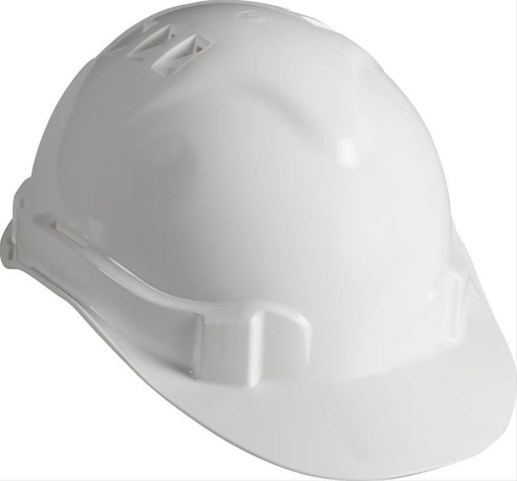 Schutzhelm, mit Kunststoffschweißband, verstellbar, weiss