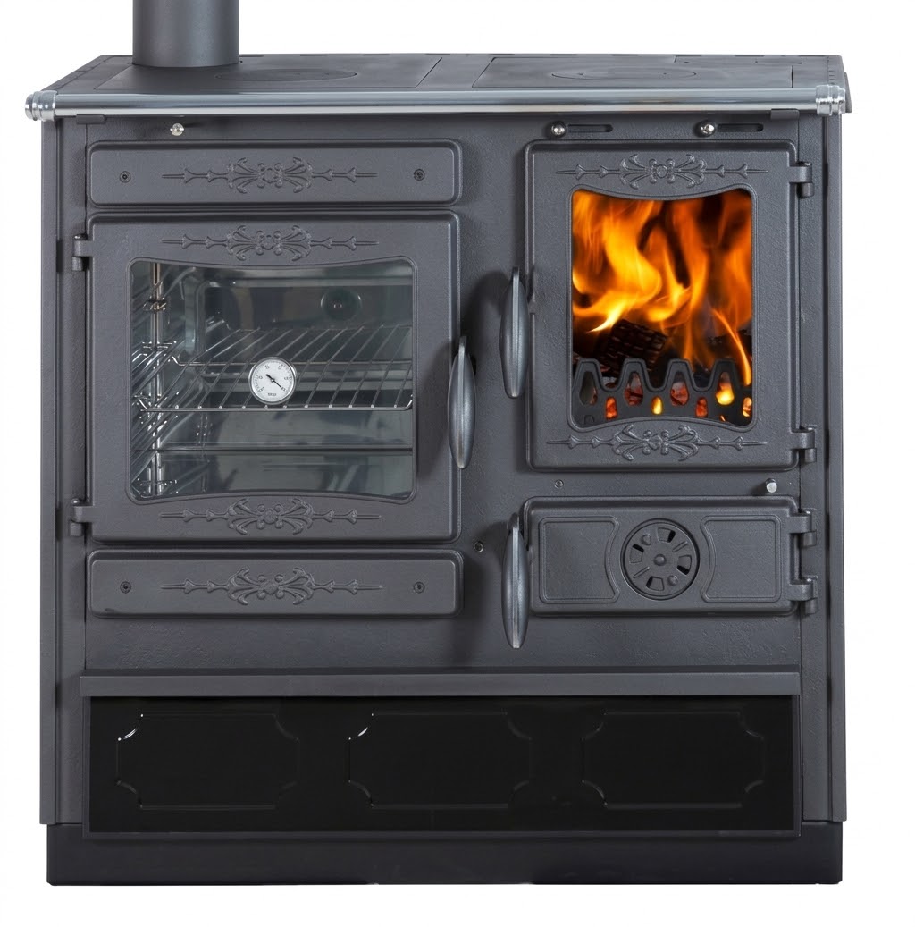 Globe-fire Küchenherd Guss Alhena grau rechts