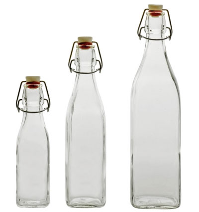 Glasflasche / Bügelverschlußflasche Swing 0,5 L eckig