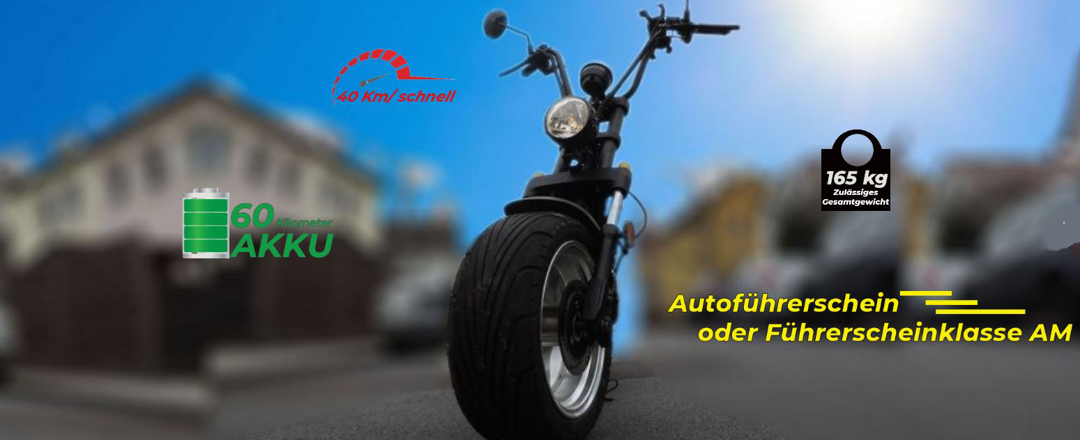 Citi Cruiser Elektro Scooter 1200L Chopper schwarz matt