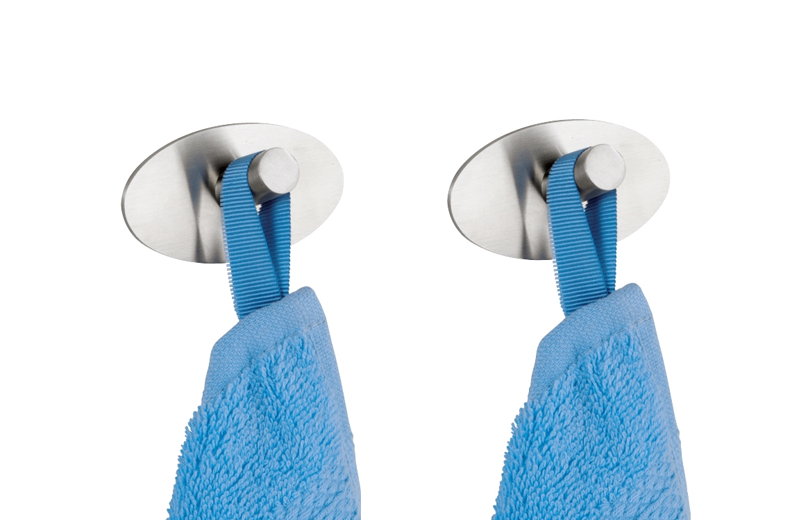 Wenko Strip-It Wandhaken Piceno Edelstahl 2er Set
