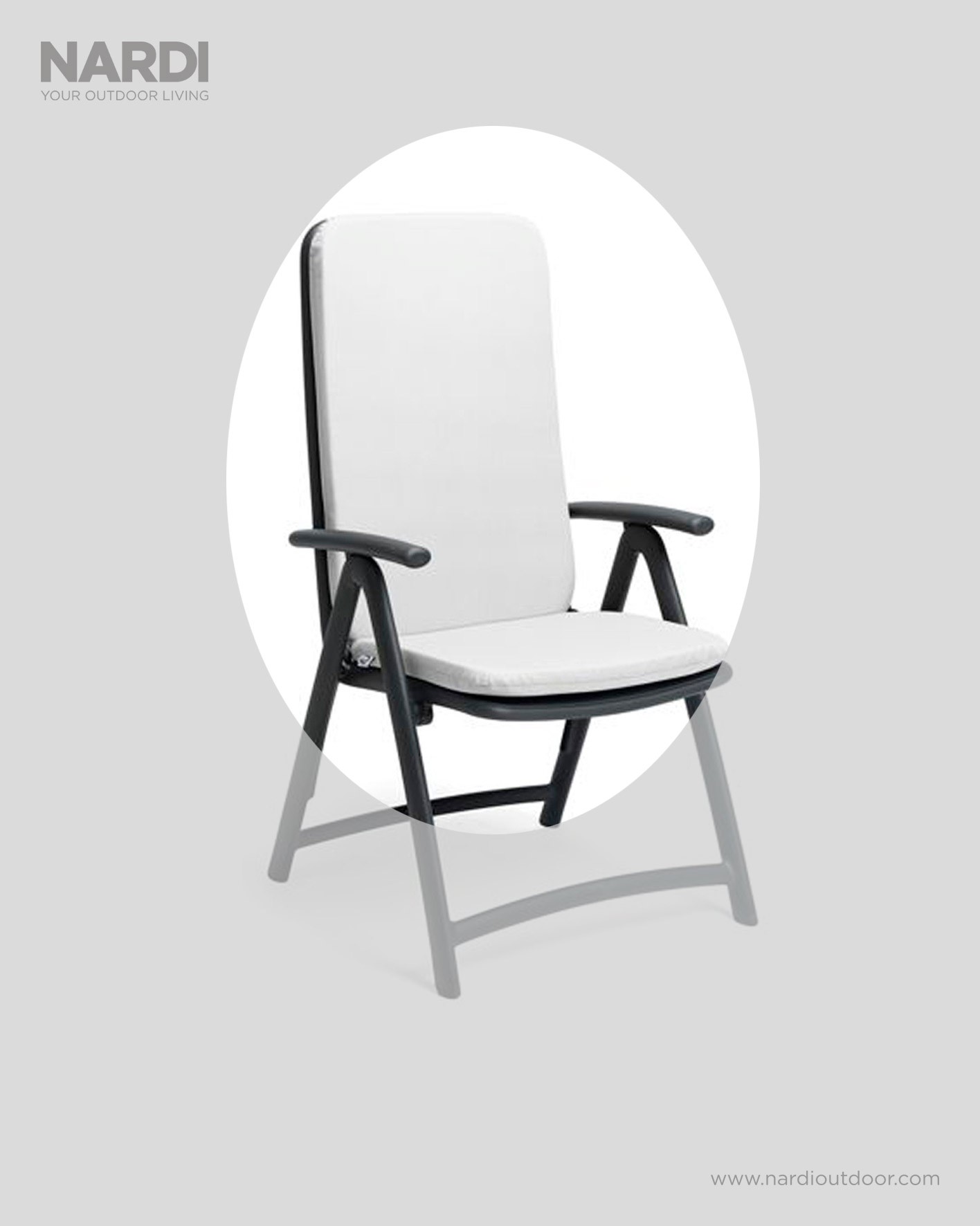 Auflage / Polster für Nardi Relaxsessel Darsena 118,5x49cm bianco