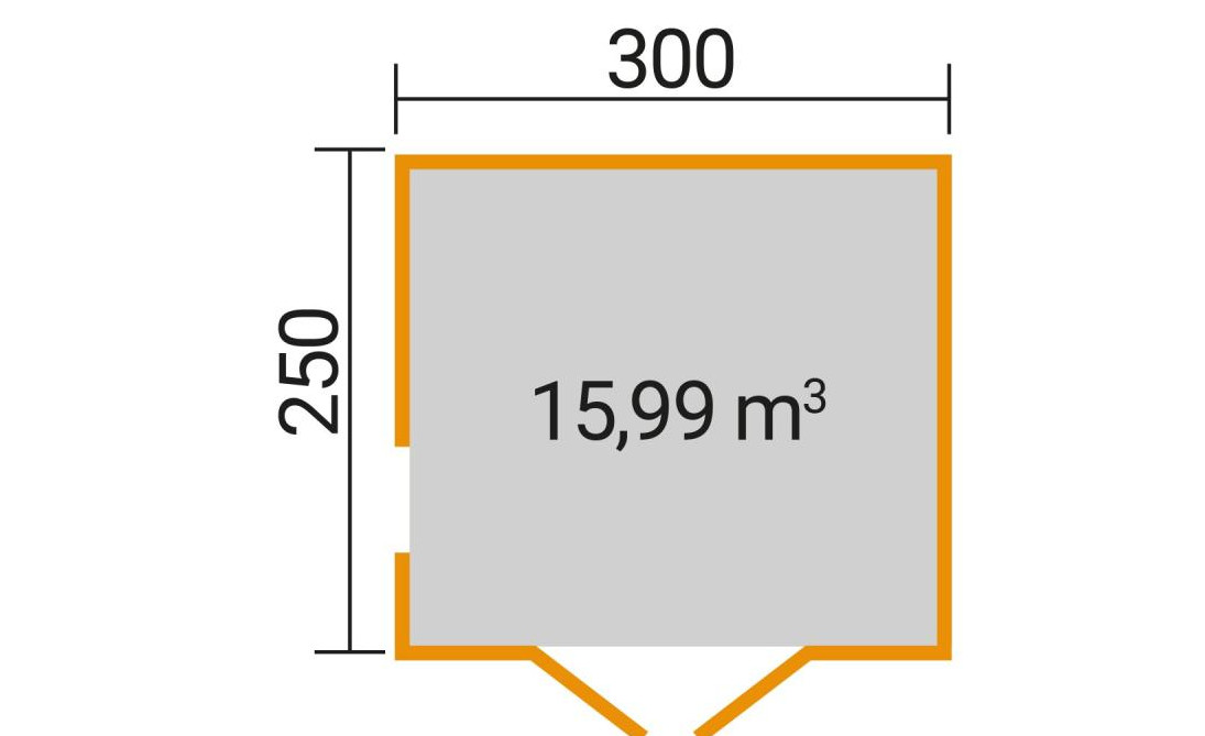 Gartenhaus P 285 , natur 300 x 250