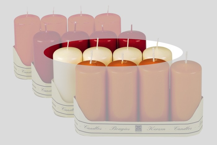 Kerzen / Stumpenkerzen / Adventsstumpenset 4er Set champagner