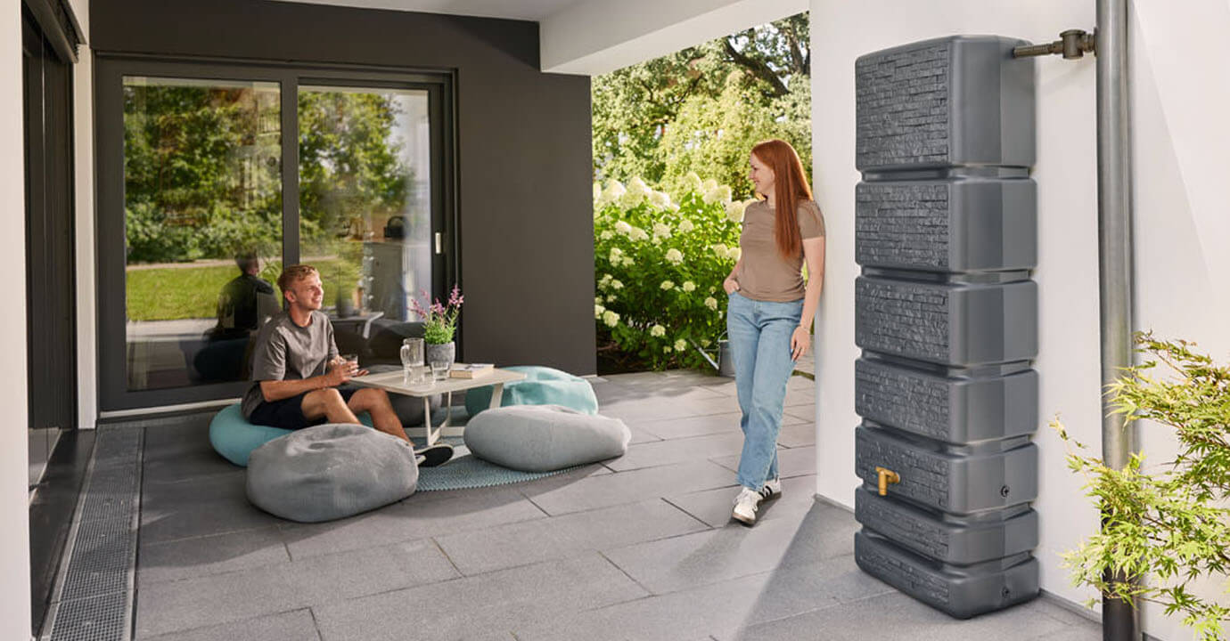 4rain Slim Stone Decor Wandtank 350L – Graphite Grey