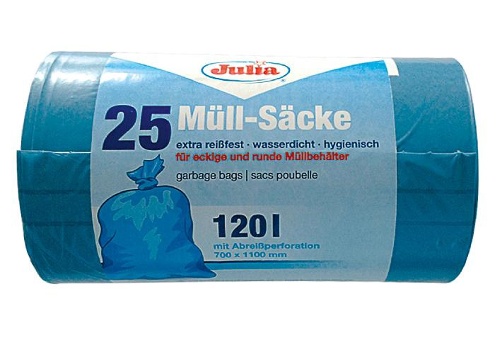 JULIA Müllsack 120 l 70x110cm 25Stück Rolle