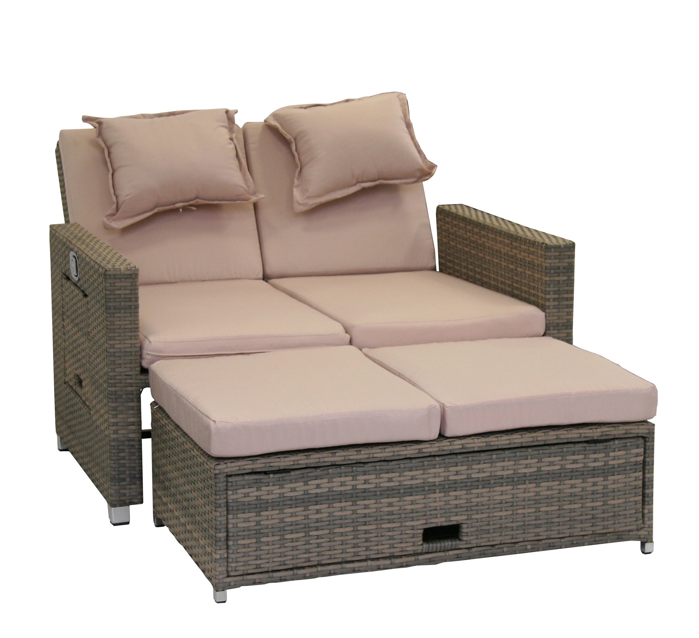 Gartensofa / Lounge Liege Bahia Twin greemotion Polyrattan grau