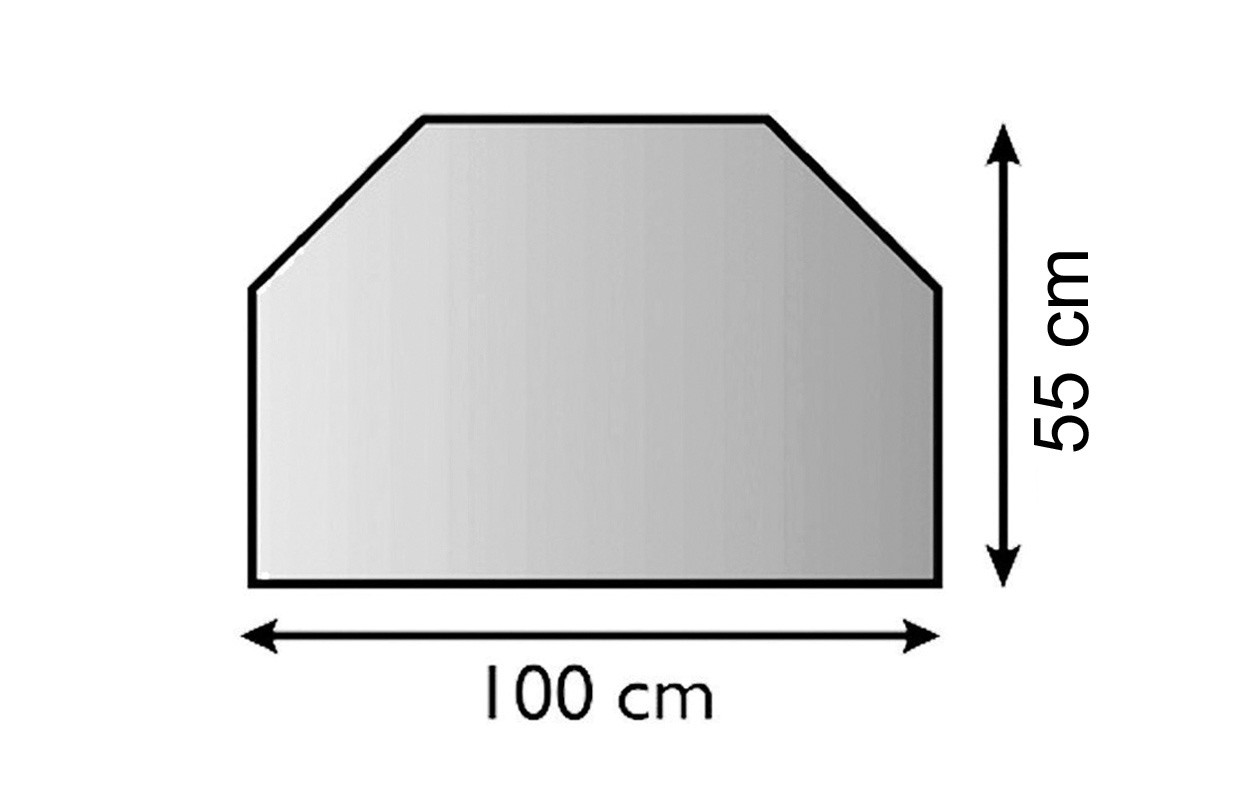 Funkenschutz Metallvorlegeplatte schwarz Trapez 100x55cm